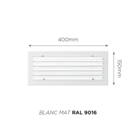Grille de soufflage lames courbes 400x150mm Couleur Blanc mat, Noire ou Anthracite 2