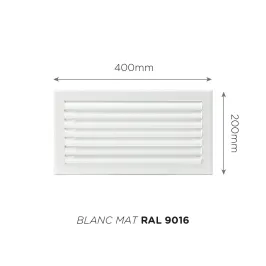 Grille de soufflage lames courbes 400x200mm Couleur Blanc mat, Noire ou Anthracite 2