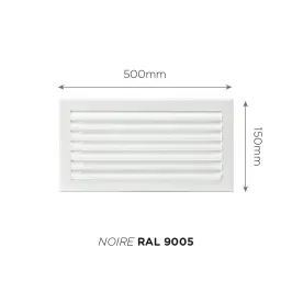 Grille de soufflage lames courbes 500x150mm Couleur Blanc mat, Noire ou Anthracite 2