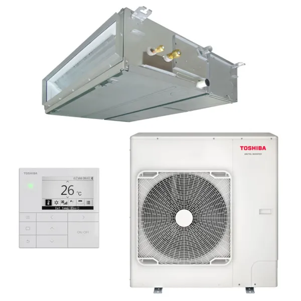 Climatiseur Toshiba gainable standard Digital Inverter 12.1kW PAC air-air petit tertiaire RAV-HM1401BTP-E + RAV-GM1401ATP-E