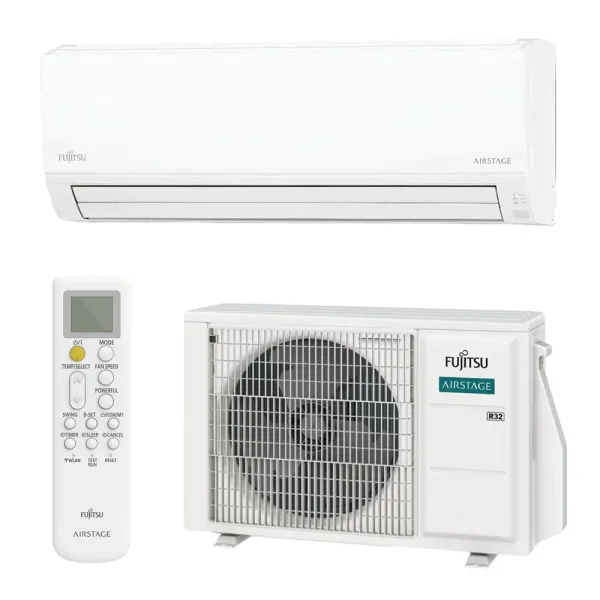 Climatisation mono split FUJITSU ASEH18KLCBL + AOEH18KLCB 5.2kW WiFi de série Mural série KL pour grande pièce PAC réversible