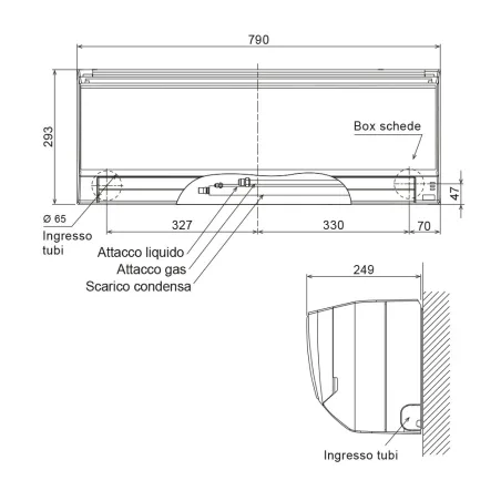 Climatisation mono split FUJITSU ASEH18KLCBL + AOEH18KLCB 5.2kW WiFi de série Mural série KL pour grande pièce PAC réversible