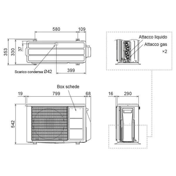 Climatiseur bi split FUJITSU Mural KL AOEH18KACB2 5kW tailles 25 + 35 WiFi de série ASEH09KLTBL + ASEH12KLTBL