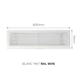 Grille de reprise linéaire 600x150mm Couleur Blanc mat, Noire ou Anthracite 2