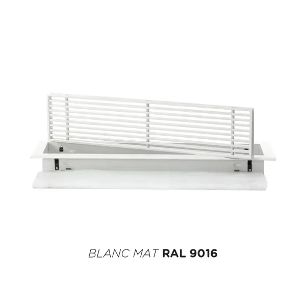 Grille de reprise linéaire 600x150mm Couleur Blanc mat, Noire ou Anthracite