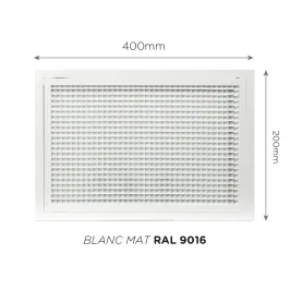 Grille de reprise à quadrillage incliné 400x200mm Couleur Blanc mat, Noire ou Anthracite 2