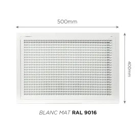 Grille de reprise à quadrillage incliné 500x400mm Couleur Blanc mat, Noire ou Anthracite 2