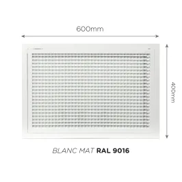 Grille de reprise à quadrillage incliné 600x400mm Couleur Blanc mat, Noire ou Anthracite 2