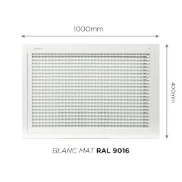 Grille de reprise à quadrillage incliné 1000x400mm Couleur Blanc mat, Noire ou Anthracite 2