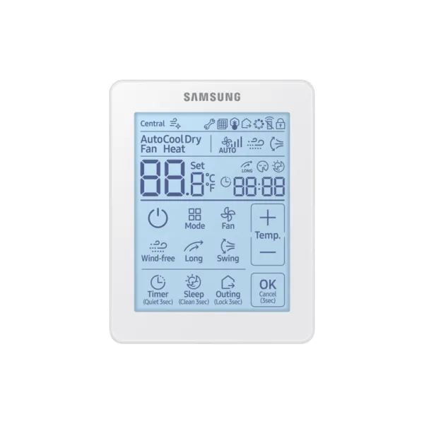 Climatisation SAMSUNG Cassette 4 voies Mini WindFree AJ026TNNDKG/EU 2.6kW Livrée avec commande filaire MWR-SH11N