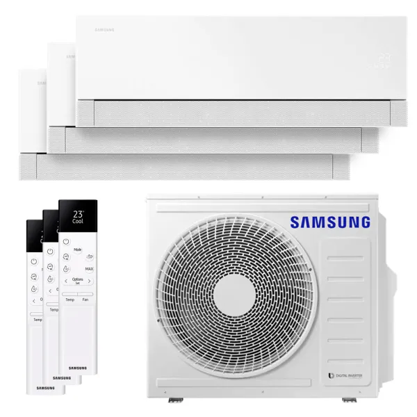 Tri split Samsung WindFree Première+ 6.8kW AJ068TXJ3KG/EU tailles 20 + 25 + 25 AR70H07CAAWNEU + AR70H09CAAWNEU (x2)