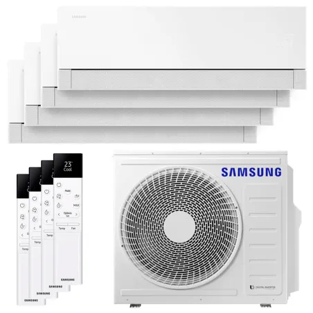 Quadri split Samsung WindFree Première 8kW AJ080TXJ4KG/EU tailles 20 + 20 + 25 + 25 AR70H07C1AWNEU (x2) + AR70H09C1AWNEU (x2)