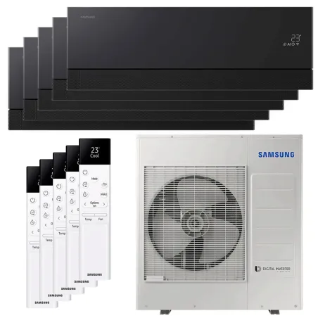 Penta split Samsung WindFree Première+ 10kW AJ100TXJ5KG/EU tailles 20 + 25 + 25 + 25 + 25 AR70H07CAABNEU + AR70H09CAABNEU (x4)