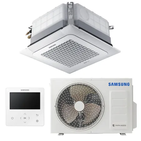 Climatiseur SAMSUNG cassette 4 voies 2.6kW AC026RNNDKG/EU + AC026RXADKG/EU Livré avec Télécommande filaire MWR-WG01KN