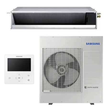 Climatiseur SAMSUNG gainable MSP 10kW AC100RNMDKG/EU + AC100RXADNG/EU Triphasé Monosplit avec commande filaire MWR-WG01KN