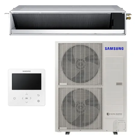 Climatiseur SAMSUNG gainable MSP 13.4kW AC140RNMDKG/EU + AC140RXADNG/EU Triphasé Monosplit avec commande filaire MWR-WG01KN