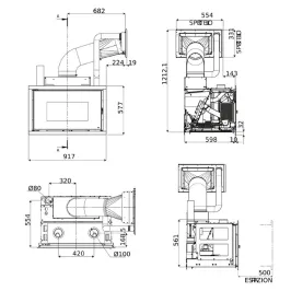 Cheminée à granulés canalisable MCZ Vivo 90 Comfort Air 9 Puissance 8.8kW Sortie Fumée Supérieure 2