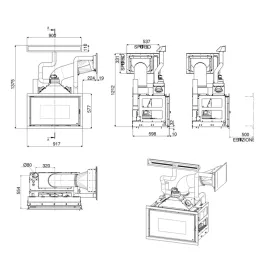 Cheminée à granulés canalisable MCZ Vivo 90 Comfort Air 11 Puissance 10.8kW Sortie Fumée Supérieure 2