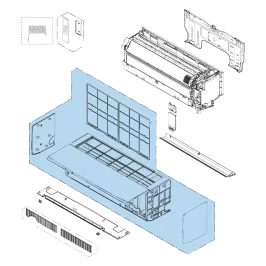 Ensemble Façade Avant Blanc pour climatisation Atlantic Fujitsu KJCA Réf. 908019 2
