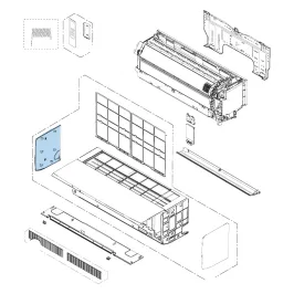 Façade Gauche Blanche pour climatisation Atlantic Fujitsu KJCA Réf. 908028 2