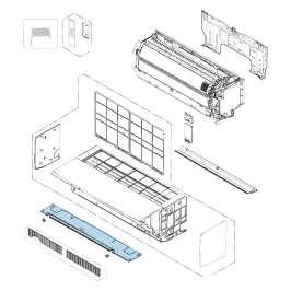 Cache Inférieur Blanc pour climatisation Atlantic Fujitsu KJCA Réf. 908010 2