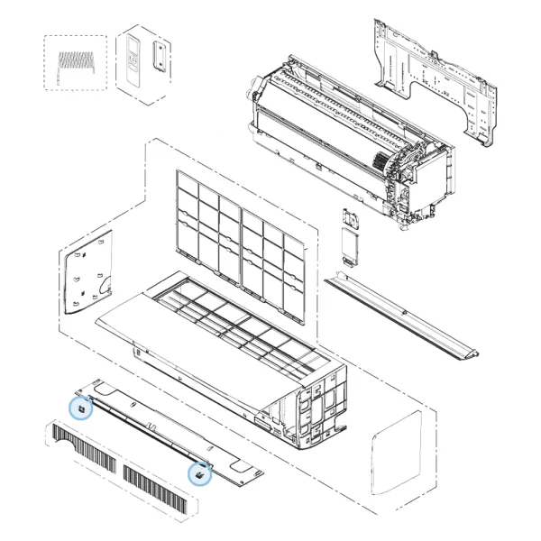 Cache Vis Blanc pour climatisation Atlantic Fujitsu KJCA Réf. 908030