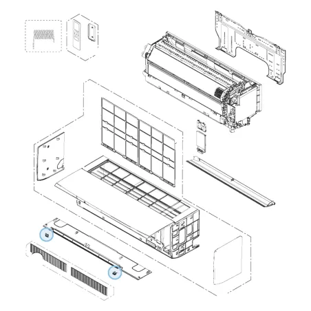 Cache Vis Blanc pour climatisation Atlantic Fujitsu KJCA Réf. 908030