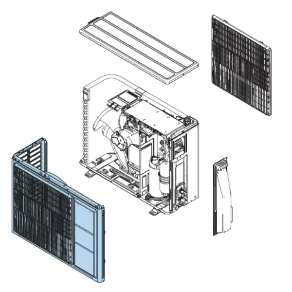 Façade Avant pour groupe extérieure Atlantic Fujitsu AOYG24KLC et AOYG14KVCA Réf. 897588