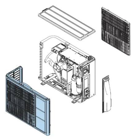 Façade Avant pour groupe extérieure Atlantic Fujitsu AOYG24KLC et AOYG14KVCA Réf. 897588