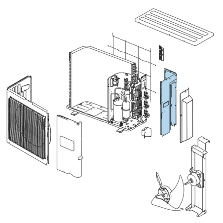 Façade Arrière Droite pour groupe extérieur Atlantic Fujitsu Réf. 891781