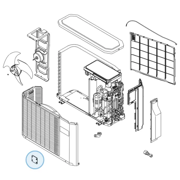 Capot grille de protection hélice pour groupe extérieur Atlantic Fujitsu Réf. 906740