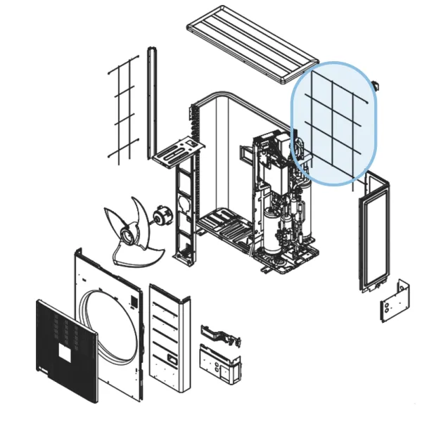 Grille Protection Arrière pour groupe extérieur Atlantic Fujitsu Réf. 892632