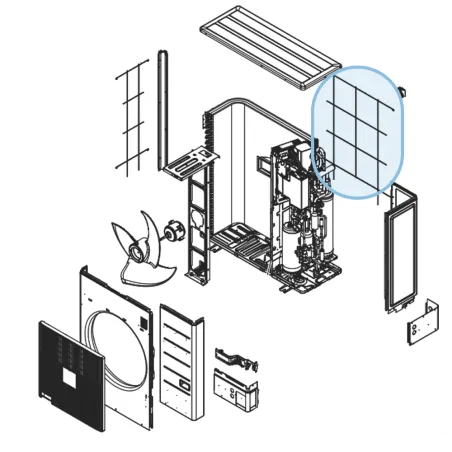 Grille Protection Arrière pour groupe extérieur Atlantic Fujitsu Réf. 892632