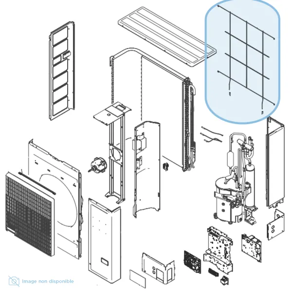 Grille de protection arrière pour groupe extérieur Atlantic Fujitsu Réf. 897961