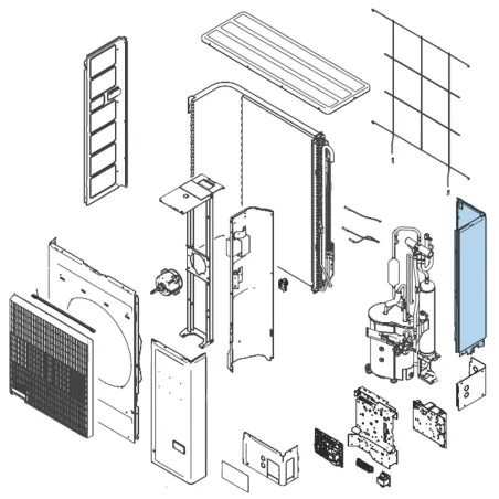 Façade arrière Droite pour groupe extérieur Atlantic Fujitsu Réf. 897964