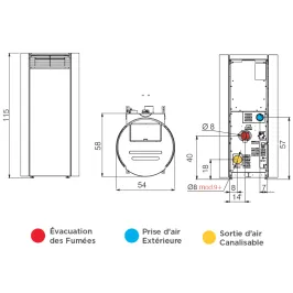 Poêle à granulés canalisable Edilkamin Libra 9+ Back Puissance 9.2kW Sortie Fumée Postérieure Ø8 cm 2