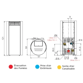 Poêle à granulés canalisable Edilkamin Libra 11+ Evo Back Puissance 11.4kW Sortie Fumée Postérieure Ø8 cm 2