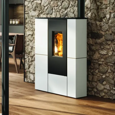 Poêle à granulés canalisable Edilkamin Tratto 9+ Top Puissance 9kW Sortie Fumée Supérieure Ø8 cm
