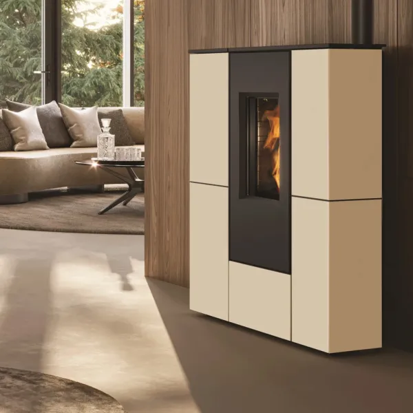 Poêle à granulés canalisable Edilkamin Tratto 12++ Top Puissance 12kW Sortie Fumée Supérieure Ø8 cm
