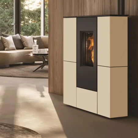 Poêle à granulés canalisable Edilkamin Tratto 12++ Top Puissance 12kW Sortie Fumée Supérieure Ø8 cm