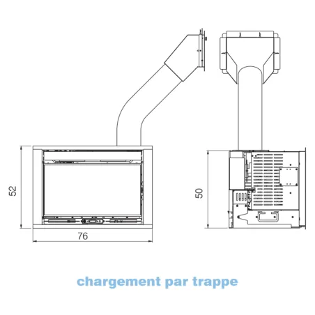 Insert à granulés EDILKAMIN Pellkamin 10+ Evo3 Puissance 9.9kW Sortie Fumée Supérieure Ø8 cm