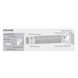 Kit collecteur air externe pour poêles à bois Charnwood Réf. 010TH82 2