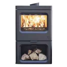Poêle à bois Charnwood Skye 5 avec porte bûche Puissance 5kW Sortie Fumée Postérieure ou Supérieure