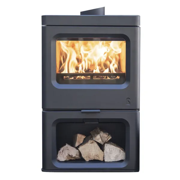 Poêle à bois Charnwood Skye 5 avec porte bûche Puissance 5kW Sortie Fumée Postérieure ou Supérieure