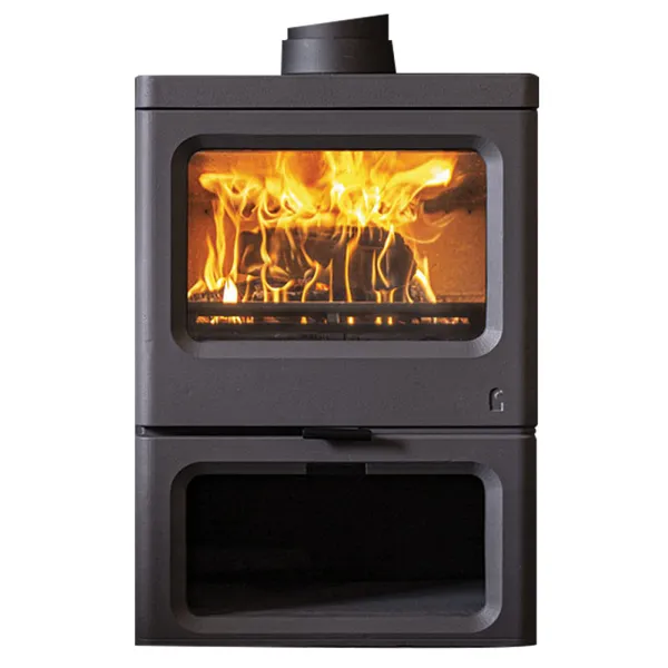 Poêle à bois Charnwood Skye 7 avec porte bûche Puissance 7kW Sortie Fumée Postérieure ou Supérieure