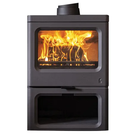 Poêle à bois Charnwood Skye 7 avec porte bûche Puissance 7kW Sortie Fumée Postérieure ou Supérieure