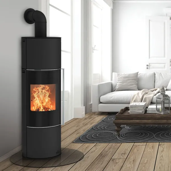 Poêle à bois Löwenberg Lora Puissance 8kW Sortie Fumée Supérieure Ø15 cm