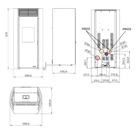 Poêle à granulés étanche Palazzetti Ecofire Clelia TC 9 Puissance 9.3kW Sortie Fumée Postérieure 2