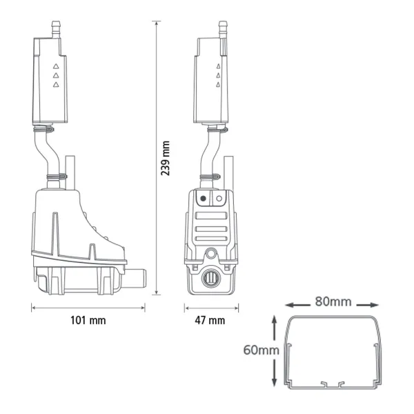 Pompe de relevage ASPEN Mini Verte Silence + débit 12 L/h pompe bi-bloc pour climatiseur
