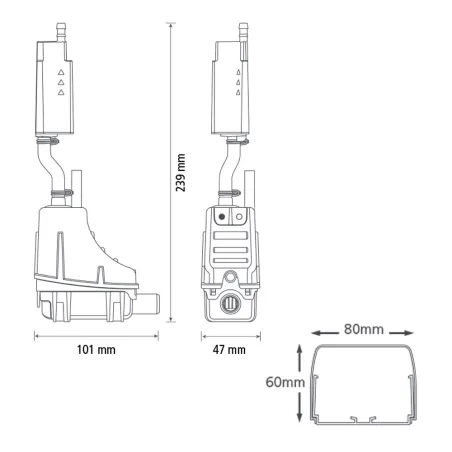 Pompe de relevage ASPEN Mini Verte Silence + débit 12 L/h pompe bi-bloc pour climatiseur